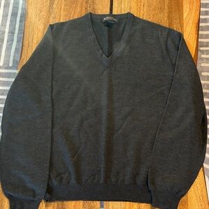 Brooks Brothers Charcoal V-Neck Sweater